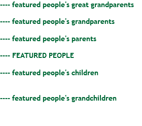 ---- featured people's great grandparents ---- featured people's grandparents ---- featured people's parents ---- FEATURED PEOPLE ---- featured people's children ---- featured people's grandchildren 